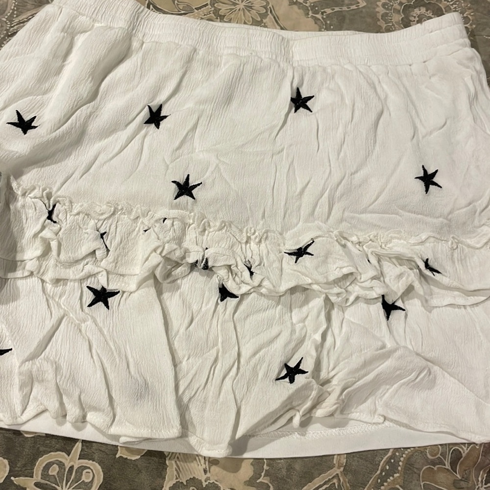 STORIA SKIRT white with stars and ruffles